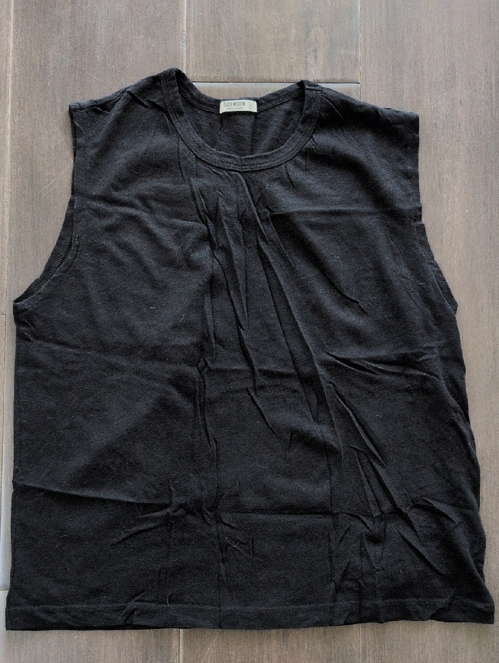 Buck Mason 100% Cotton Black Sleeveless Muscle Tank